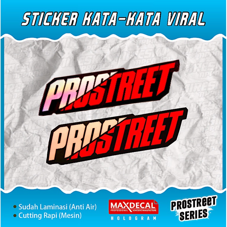 TERLARIS STICKER PROSTREET ESTETIK VIRAL | STIKER HELM MOTOR CUTTING VIRAL HOLOGRAM | KATA-KATA | ST
