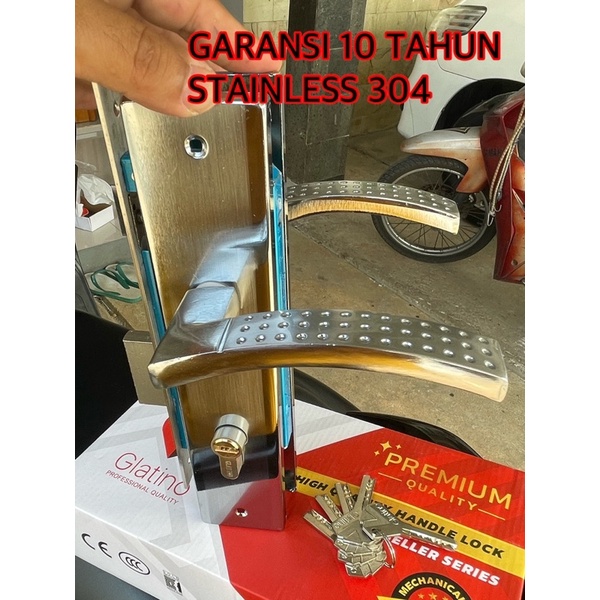 Kunci pintu komplit garansi 10 tahun stainless 304/ GLATINO KUNCI PINTU GARANSI 10 TAHUN kunci pintu besar set kunci pintu 25 cm kunci gagang handel pintu minimalis set kunci pintu ukuran besar garansi 5 tahun/ KUNCI PINTU STANLIS 304 GARANSI 10 TAHUN