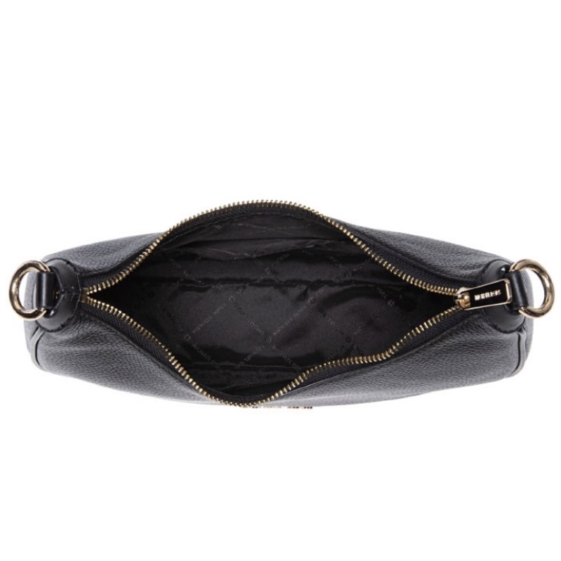 M-K Michael Kors 2219 Cora Medium Zip Pouchette In Black Leather