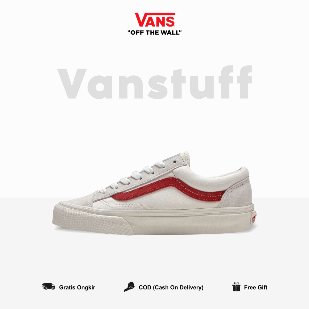 Old Skool Style 36 Marsmallow Racing Red Original 100% BNIB Pria Old School Ori Tali
