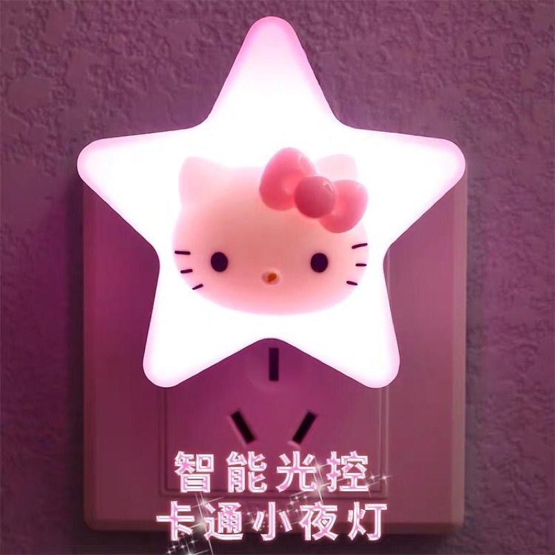 lampu hias colokan listrik /lampu tidur /sensor gelap/ doraemon/hellokitty /Sally