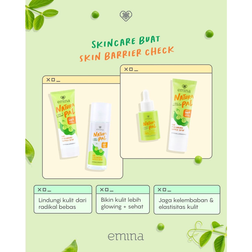 `ღ´ PHINKL `ღ´ ╰☆☆ 𝔢мιℕά ☆☆╮ Emina Natura Pal - Cleanser - Moisturizer - Toner - Splash Serum bahan alami organik