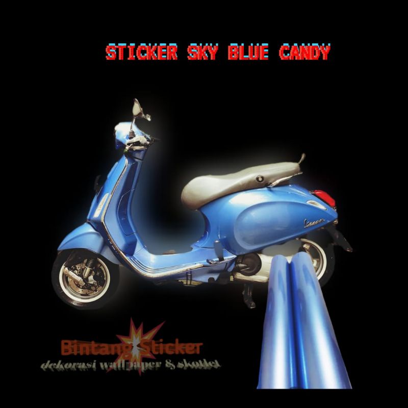 Stiker Scotlet Warna Sky Blue Candy Metalik Sticker Skotlet Skyblue Metalik Candy Scotlite Warna Sky