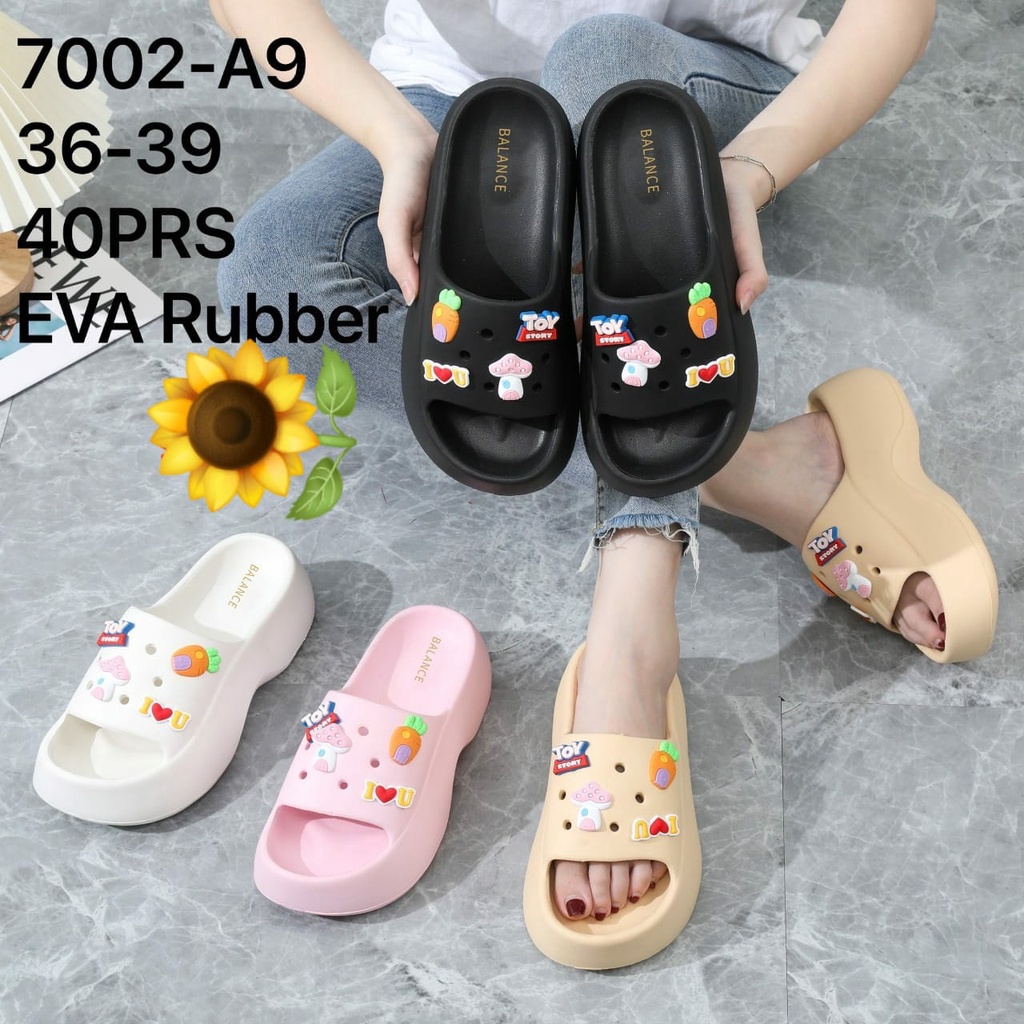 Sandal Karet Jelly Wedges Wanita import Model Terbaru Original Kekinian by AGUNG STYLE Balance 7002-A16