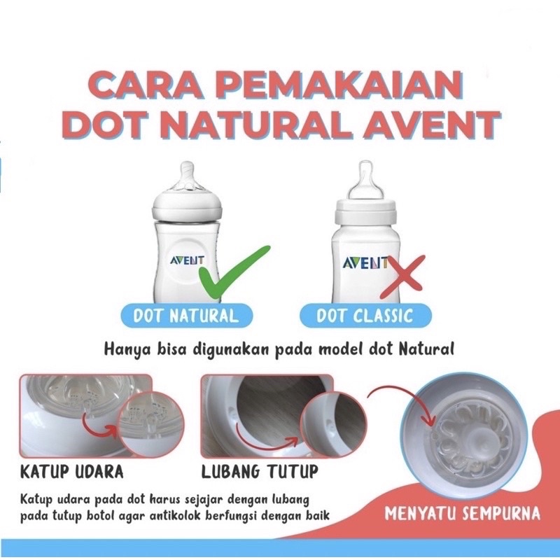 Dot Pengganti Philips Avent Natural Puting Wide Nipple