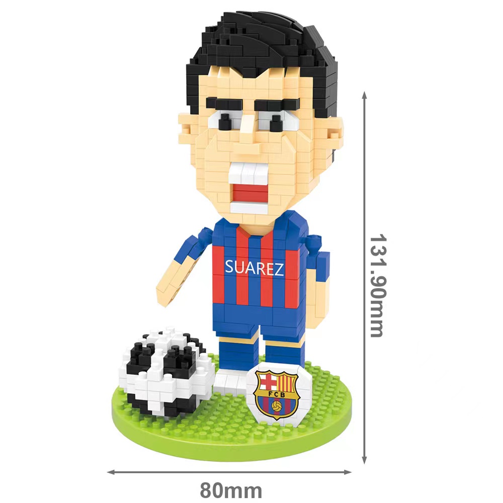 Kompatibel Dengan Lego Micro-Diamond Partikel Kecil Blok Bangunan Sepak Bola Bintang Anak Laki Hadiah Edukasi 3D Rakitan Mainan Messi C Luo