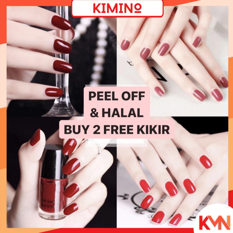 KMN S01-S41 Kutek Halal Bisa Untuk Sholat Bisa Kupas Cat Kuku Peel Off Halal Muslimah kuteks Gliter Pedicure Manicure Nail Polish 8ml