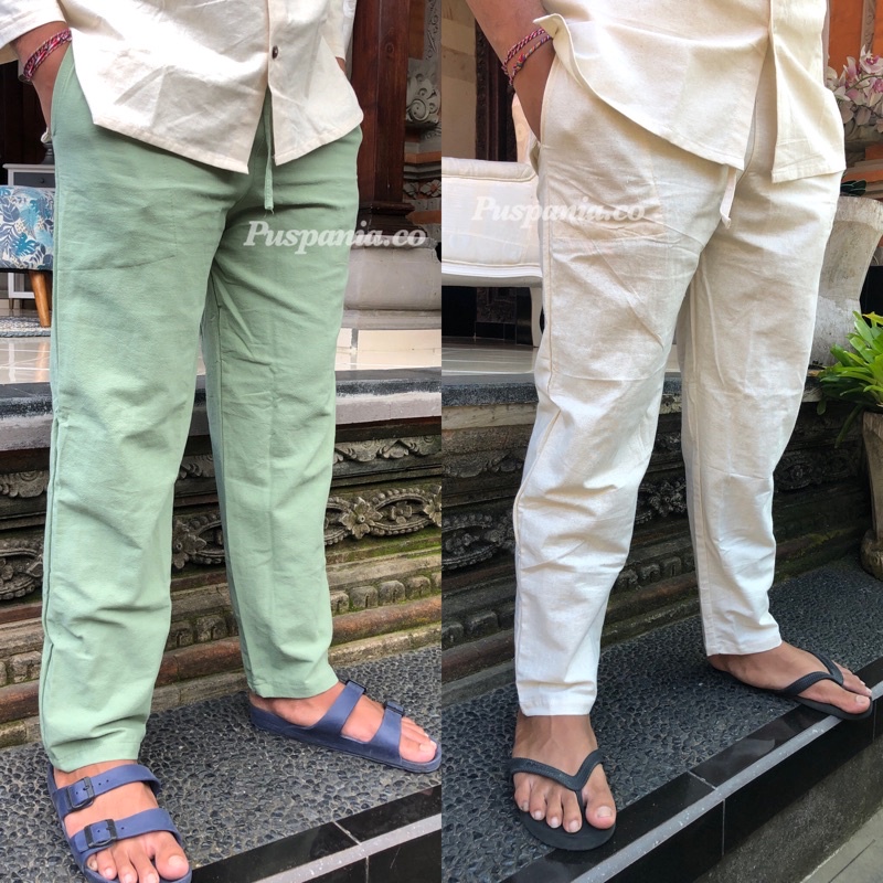 CELANA PRIA LINEN PANJANG PREMIUM| LINEN LONG PANTS| CELANA PANTAI