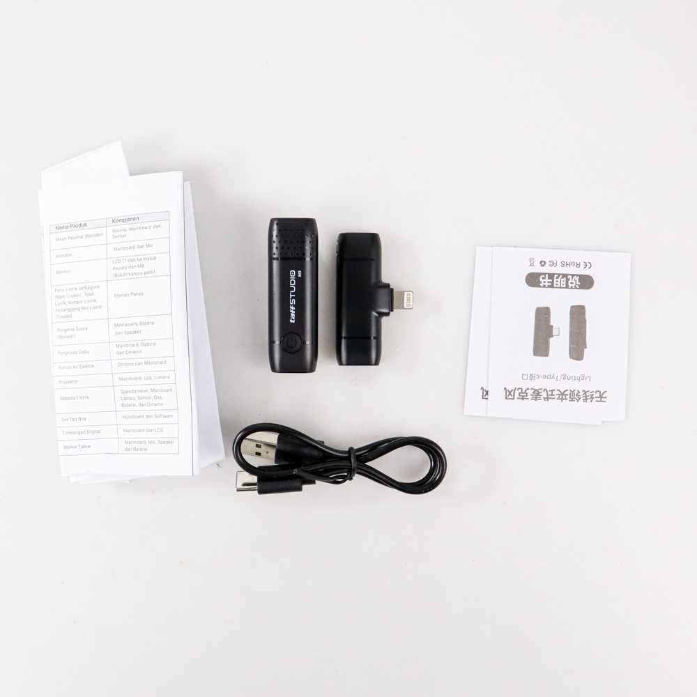 ( 100% BARANG ORI ) TaffSTUDIO Wireless Lavalier Lapel Microphone System Lightning - M9