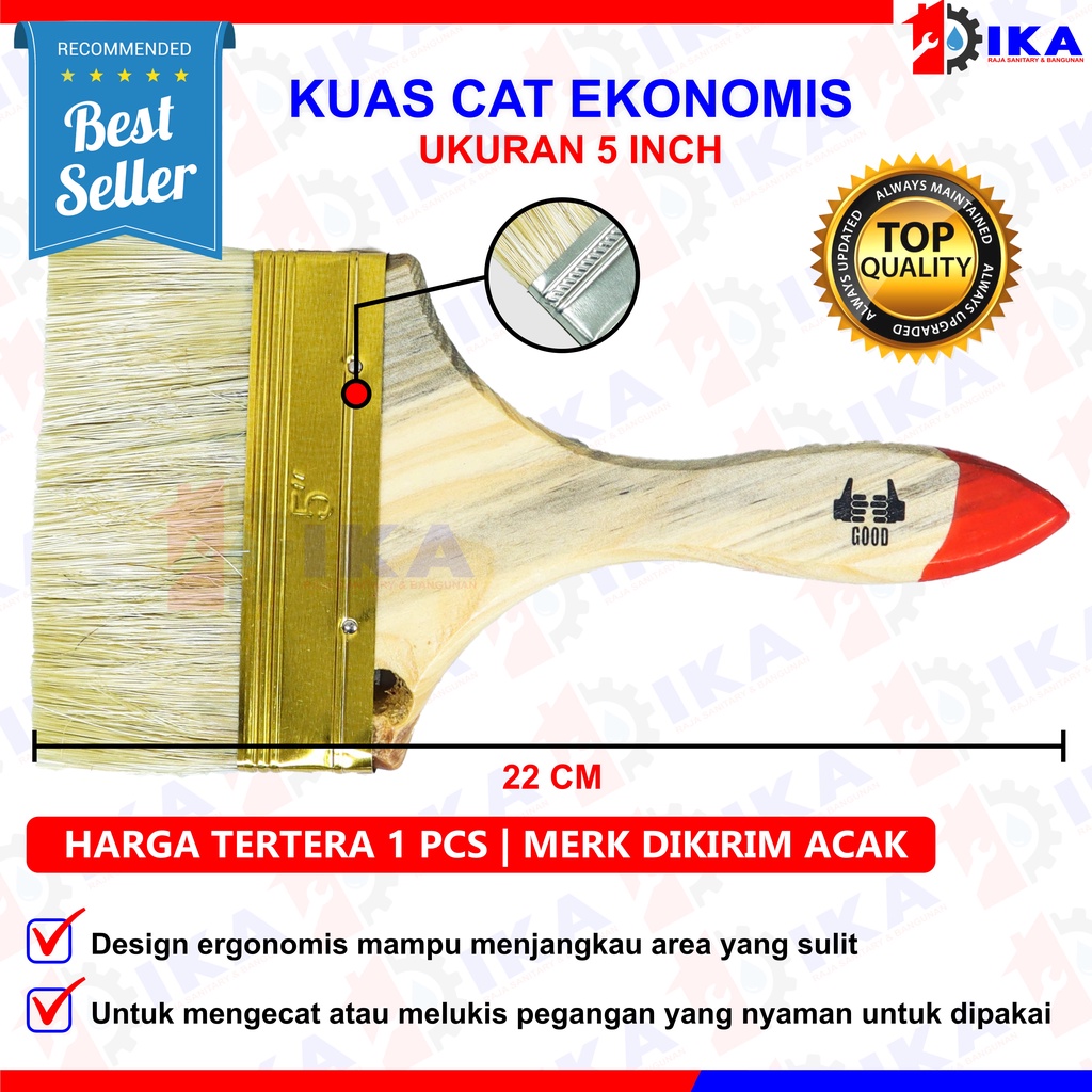 Kuas Koas Cat 5&quot; Tembok Dinding Serbaguna Ukuran 5 Inch