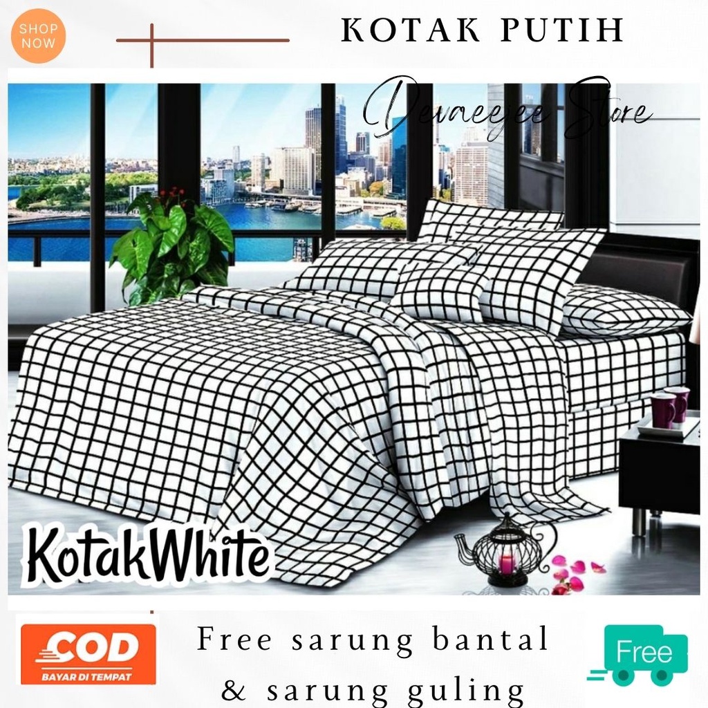 Sprei aesthetic 180x200 // 160x200 // 120x200 kotak aesthetic bahan katun disperse tebal anti luntur