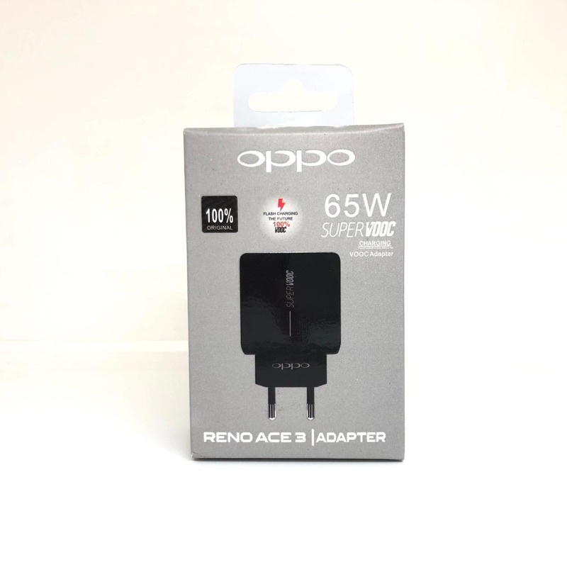 BATOK CHARGER OPPO RENO ACE3 SUPER VOOC 65W TRAVEL ADAPTOR ORI BY SMOLL