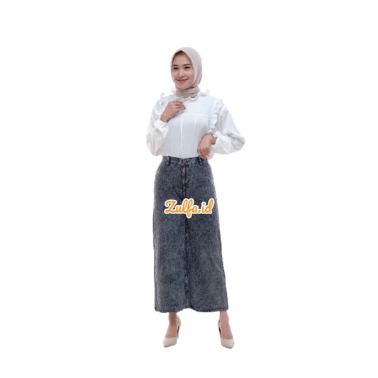 1KG MUAT 4PCS | CELANA KULOT JEANS HIGHWAIST WARNA SNOW BLACK HITS SELEBGRAM FASHION WANITA