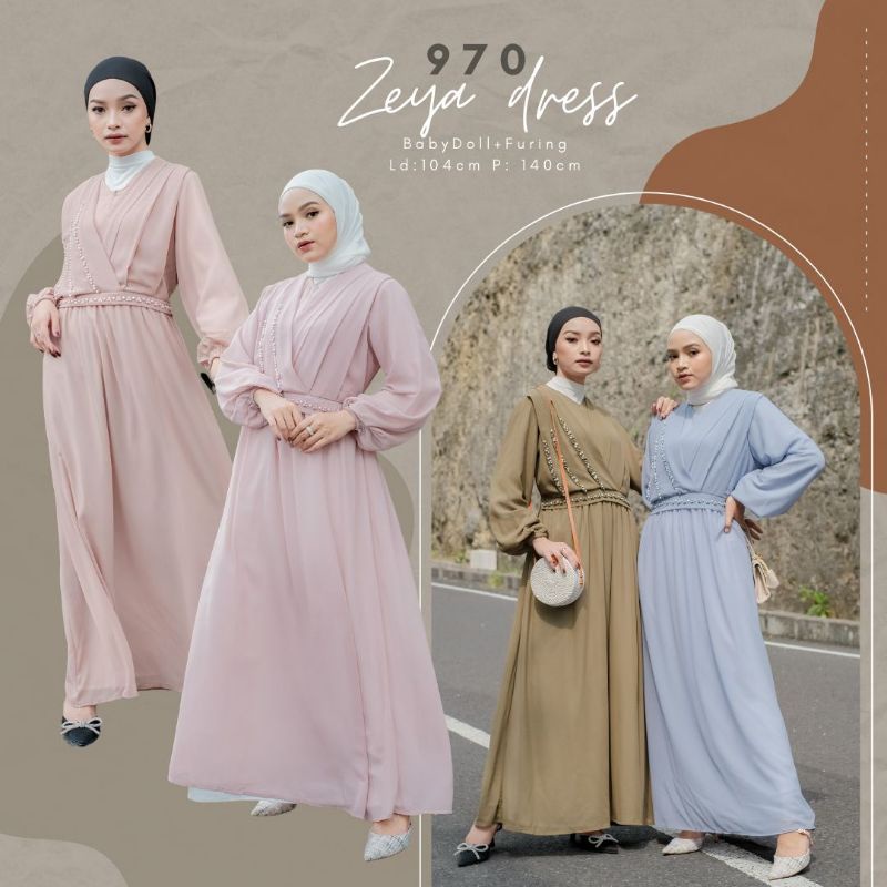 ZEYA DRESS/ DRESS PESTA HIJAU SAGE / DRESS KONDANGAN / DRESS PAYET / DRESS TERBARU