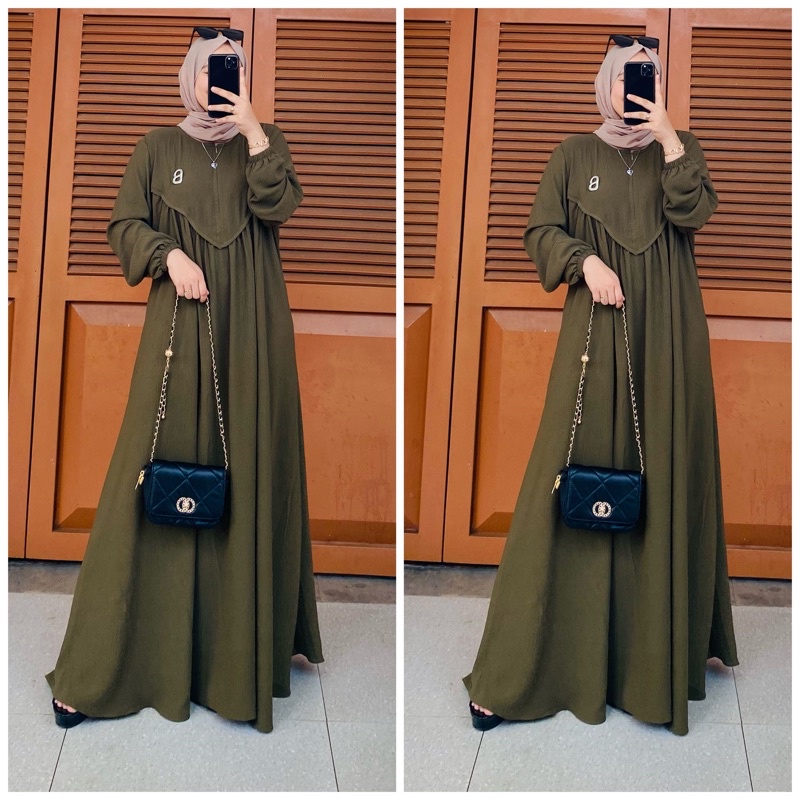 Gamis SV / gamis polos crinkle / gamis polos busui / gamis polos jumbo