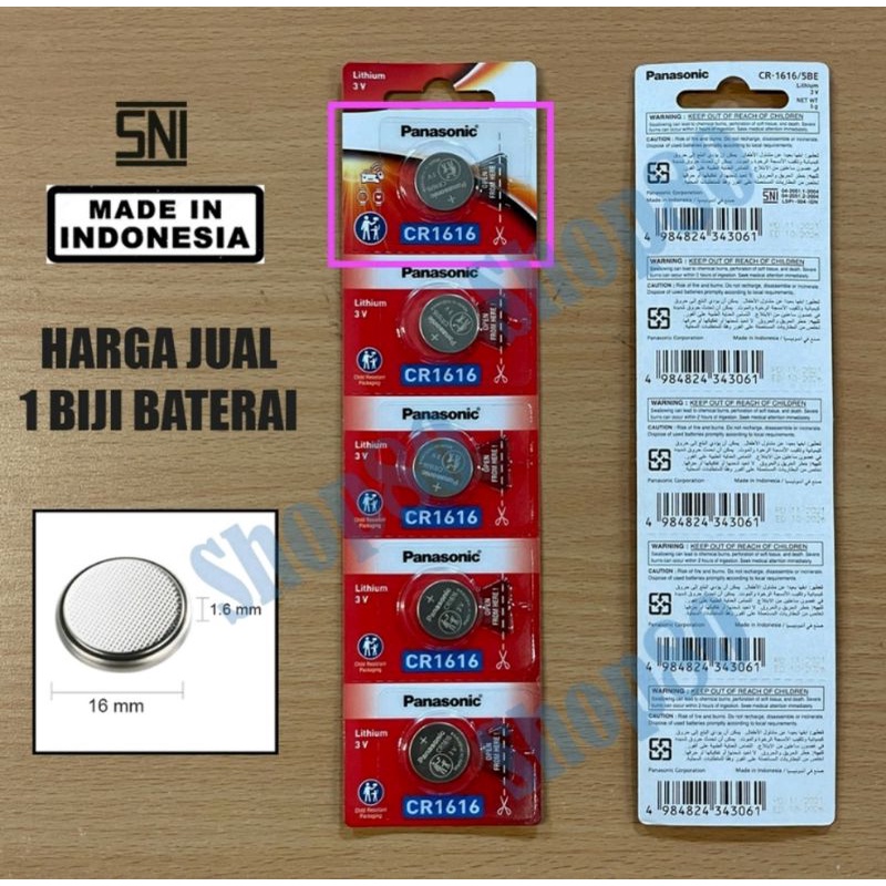 BATERAI BATTERY CR1616 CR 1616 PANASONIC ORIGINAL