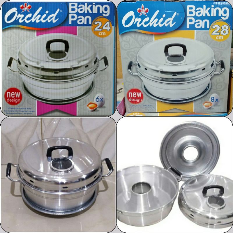 Baking Pan Orchid 24cm/28cm Cetakan Roti Bolu/Tuangan Roti Bolu