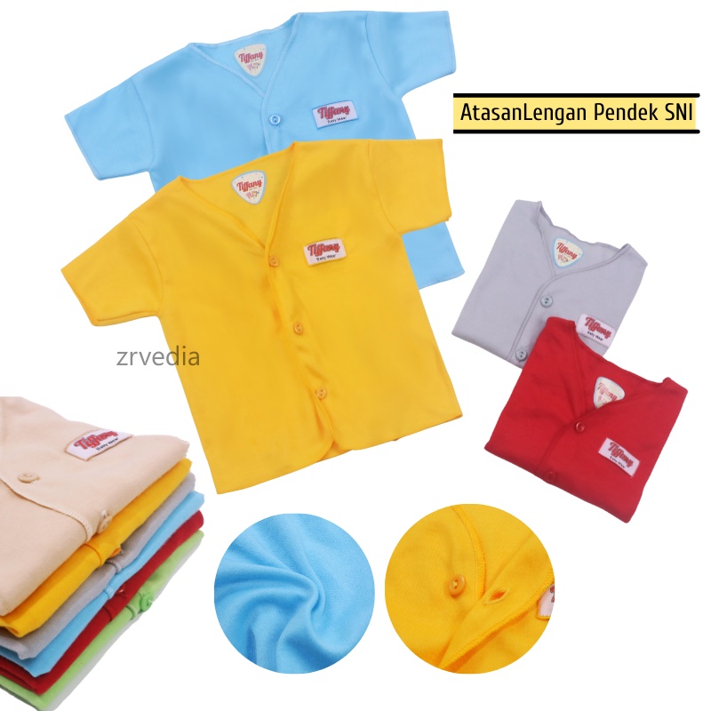 (ISI 3 PC) Atasan Kancing Lengan Pendek STANDAR SNI uk Baby New Born / Baju Tidur Branded Bahan Kaos Kiosbalitafawa