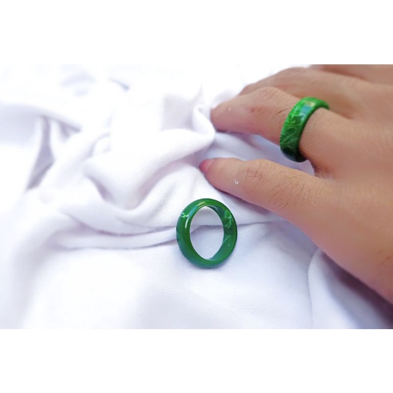 Cincin Hijau Marmer motif/cincin couple