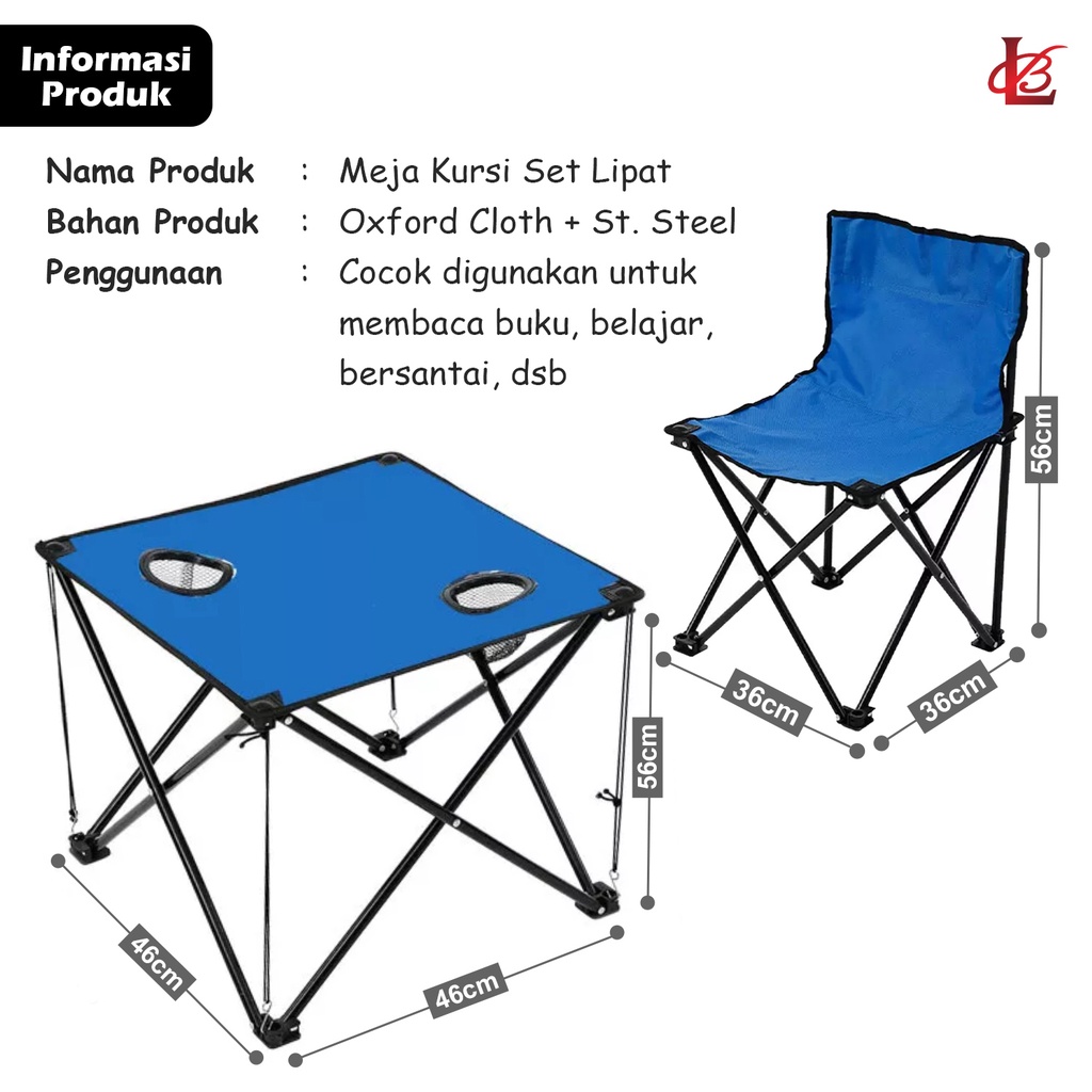 Meja Lipat Kursi Lipat Set Camping Outdoor Portable / Meja LIpat (ZHZY-1) Meja LIpat 1pcs Kursi 2pcs Lipat Set Outdoor Portable