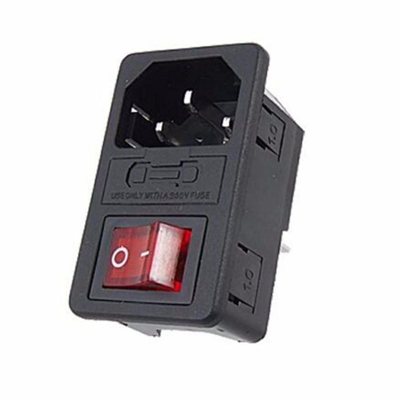 Power Socket Switch Fuse 10A 250V AC 3pin IEC320 C14