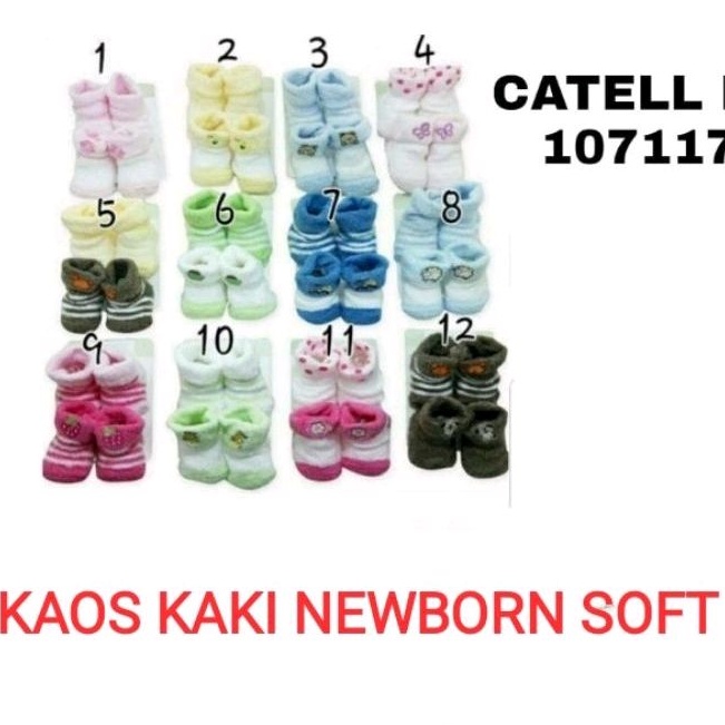 Kaos kaki bayi soft lentur size newborn baru lahir imut katun nyaman