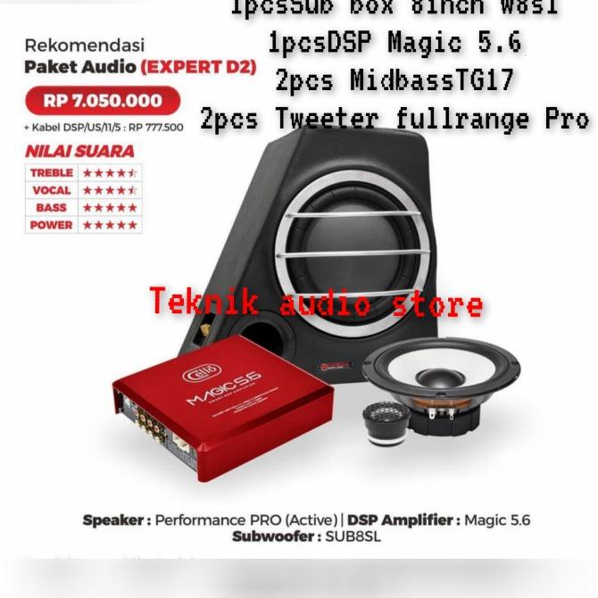 Paket Audio Cello Sub Box W8Sl Mobil Honda -Toyota-Mitsubishi Dll