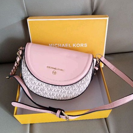 MK Saddle Sling Bag Premium Pink Preloved