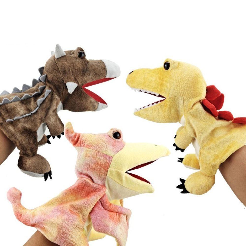 Quinton Boneka Tangan Dinosaurus Mewah Manusia Hidup Triceratop Mainan Anak Kreativitas Anak Hadiah Boneka Mainan Edukasi Plush Doll Story Telling Dolls Plush Dino Hand Puppets