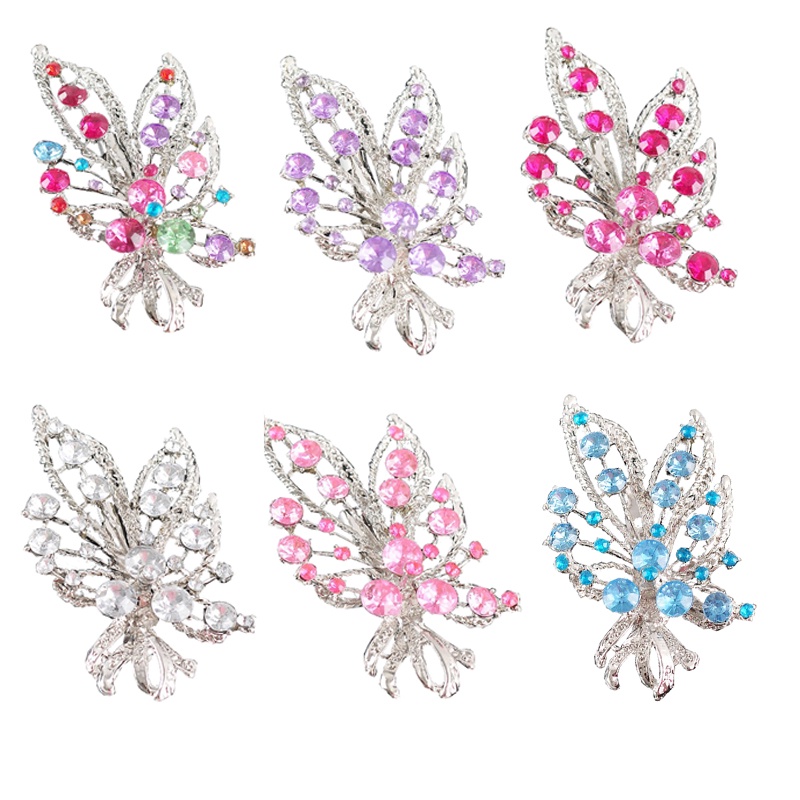 MI SHOPINN - Bros Jilbab Hijab Kepala Kerudung Kebaya Bunga B-118 Brooch Flower Crystal Cantik