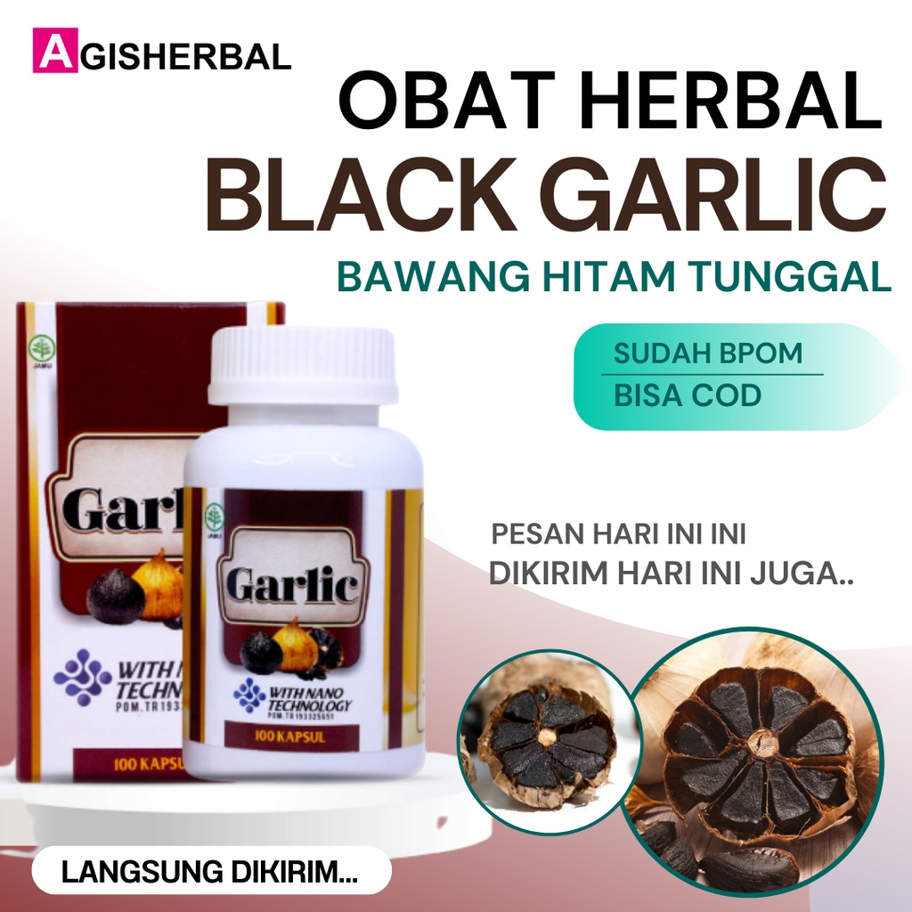 Black Garlic Bawang Hitam Tunggal Kapsul - Walatra Black Garlic - Obat Herbal Kapsul Bawang Putih Hitam Isi 100 Kapsul