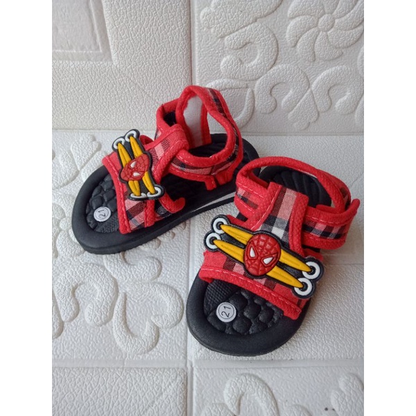 (1-3th) Sandal Gunung anak cowok 1-3 tahun motif SUPERHERO SPIDERMAN / sandal gunung prewalker bayi cowok laki laki / sepatu sandal anak bayi cowok