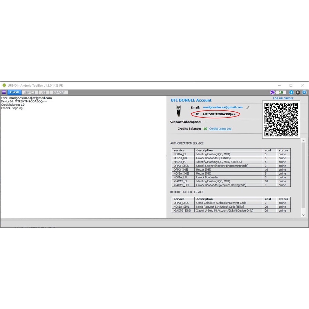 UFI BOX CREDIT MINIMAL 10 CREDIT