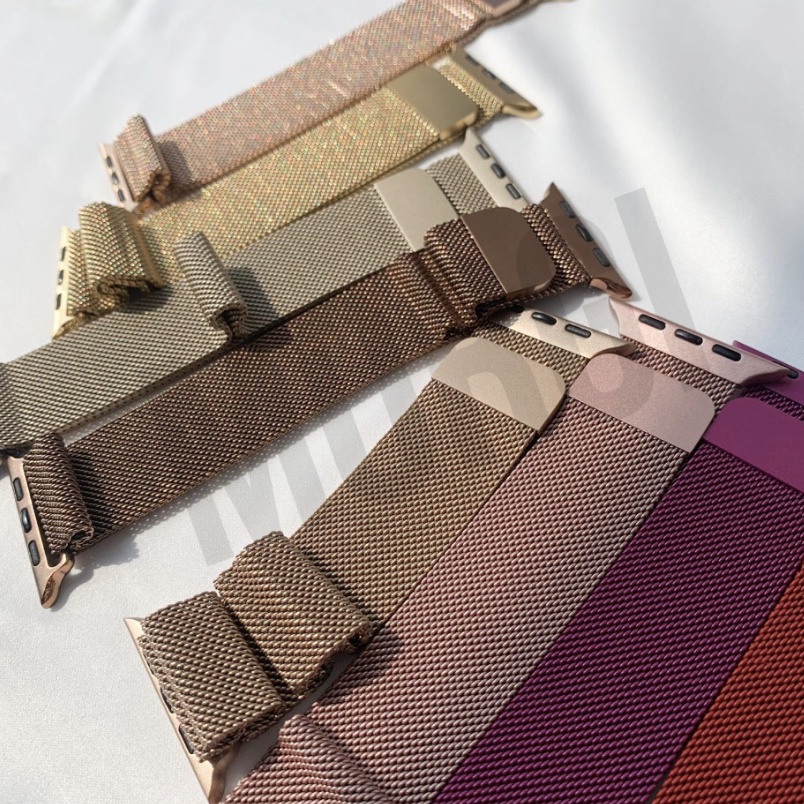 Strap Untuk Apple Watch Milanese 6 5 4 3 2 1 7 8 SE 38mm 40mm 41mm 42mm 44mm 45mm 49mm 38 40 41 42 44 45 49 mm Series For iWatch Band Metal Ultra