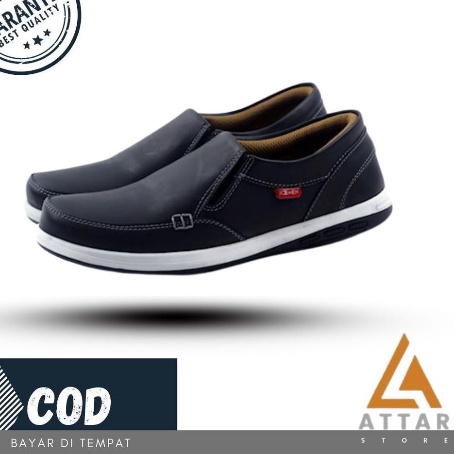 Sepatu Shoes Spatu Slip On Sneakers Kulit Casual Kerja Santai Sekolah Kuliah Jalan Jalan Main Kondan