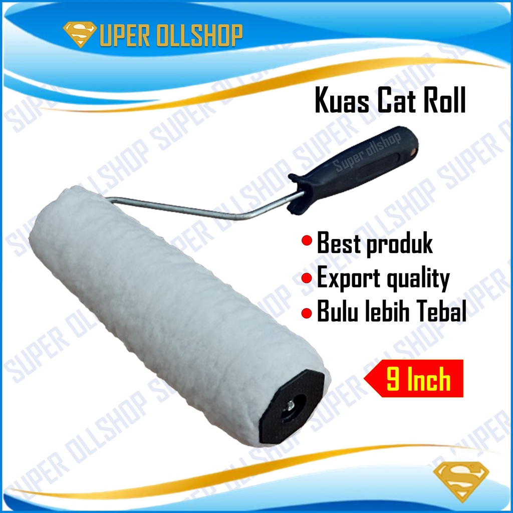 Kuas Roll Cat Tembok 9 Inch / Paint Roller 9 Inch / Kuas Roll 9 inch / Kuas Cat Komplit Dengan Gagangnya / Kuas Cat Tembok Murah