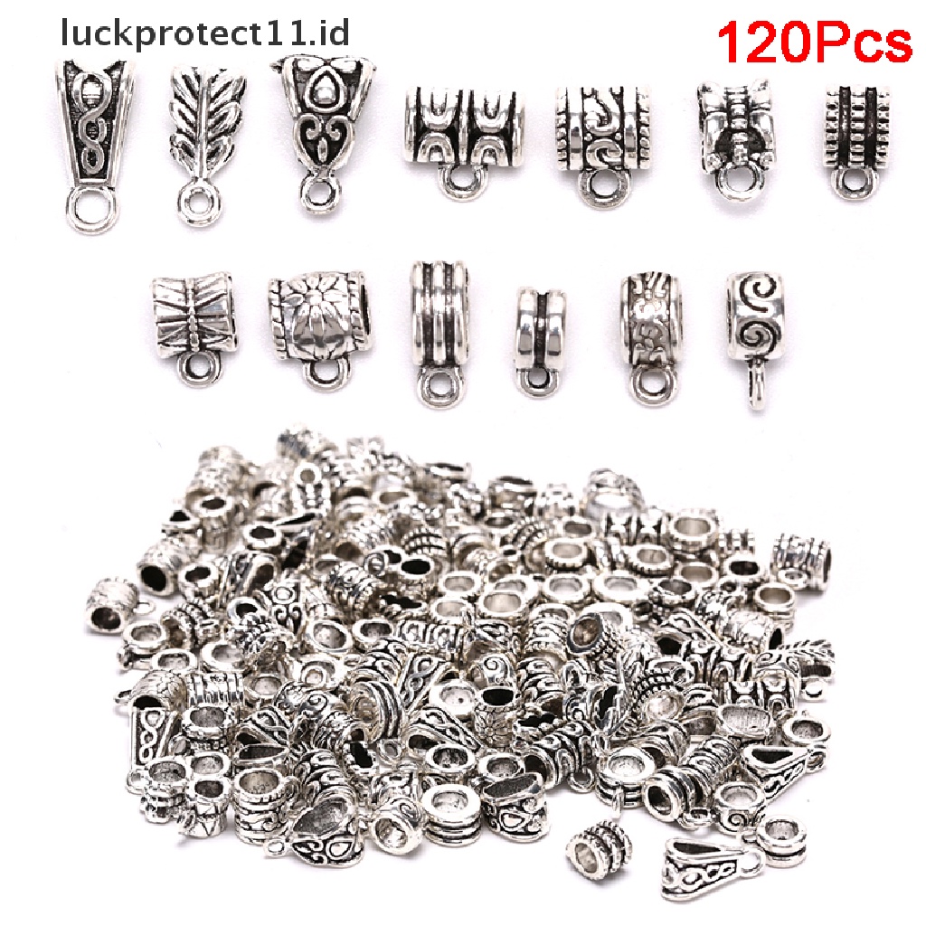 /Fashion Hot// Fashion// 120Pcs Konektor Logam Spacer Beads Bail Tube Beads Ch DIY Membuat Perhiasan.