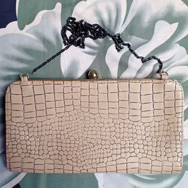 Preloved Handle Bag Tas Pesta Croco