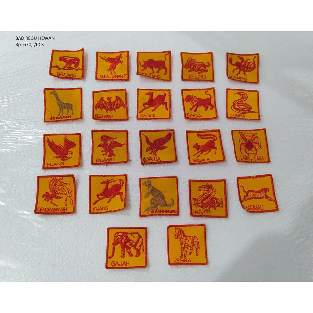 BADGE PRAMUKA/BET PRAMUKA/BET HEWAN/BET BORDIR