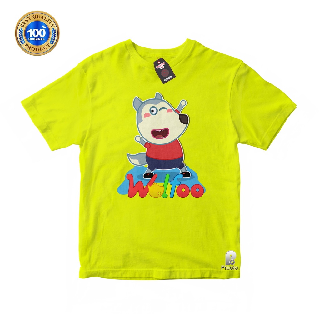 BAJU ANAK KAOS ATASAN ANAK MOTIF WOLFOO UNISEX Bahan COTTUN (FREE NAMA)