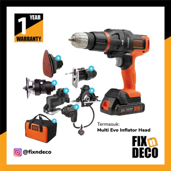Promo BlackDecker Multi Evo 6 Heads Kit  Multi Evo Inflator Head Promo
