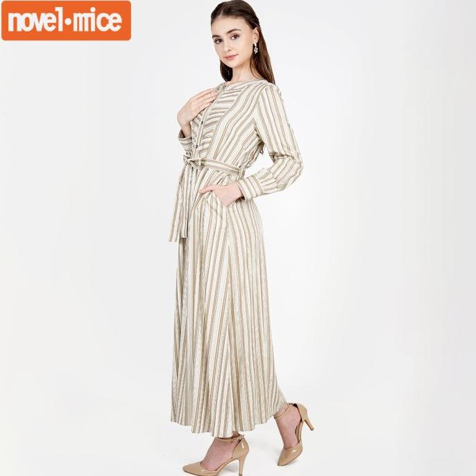 Novel Mice - Gamis | Stripe Golden Dress