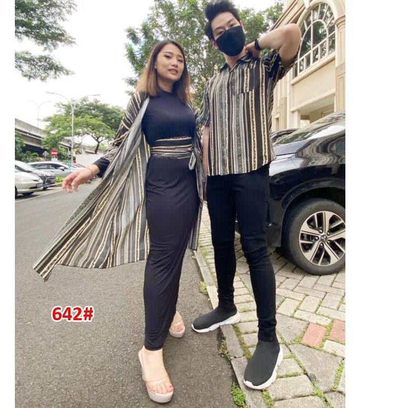 COD✔️COUPLE 642#Gamis Couple/Gamis Wanita+Kemeja+Free Belt|KD4