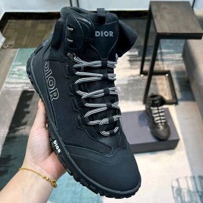 sepatu boot cowok d10 sneaker high end mirror vip p1shoes hitam