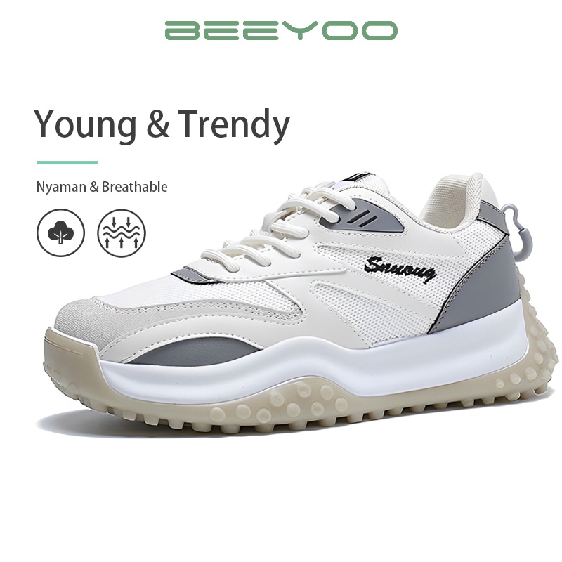 Beeyoo Sepatu Sneakers Wanita Kekinian Sepatu Olahraga Fashion Casual WK701