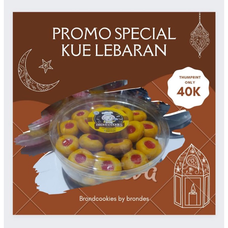 

BRONDCOOKIES KUE THUMBPRINT TOPLES 500ML KUE KERING LEBARAN