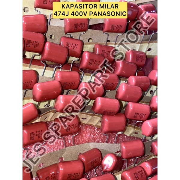 KAPASITOR MILAR 474J 400V ORIGINAL PANASONIC