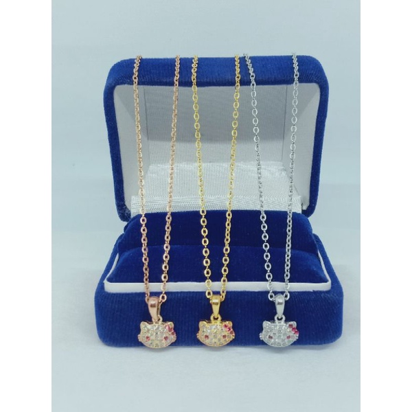 Kalung anak nori vensy + liontin hellokity full mp S925 / perhiasan perak 925 berlapis emas