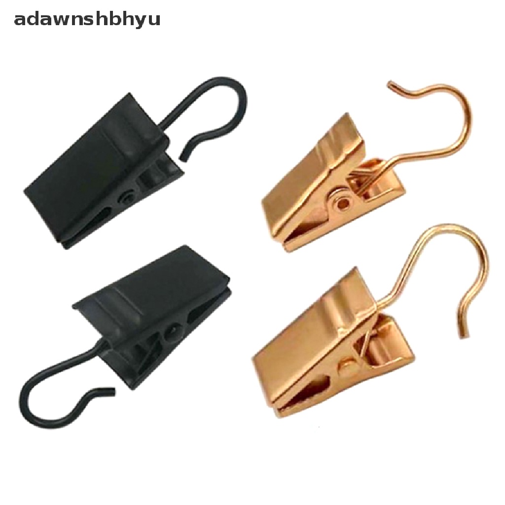 Adawnshbhyu 10pcs Klip Tirai Logam Kuat Kokoh Shower Hooks Aksesoris Tirai ID