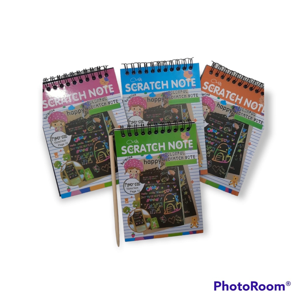 

Scratch Note/Buku Magic Colourful Scratch Note Kecil / Mainan Black Cardboard - TBS